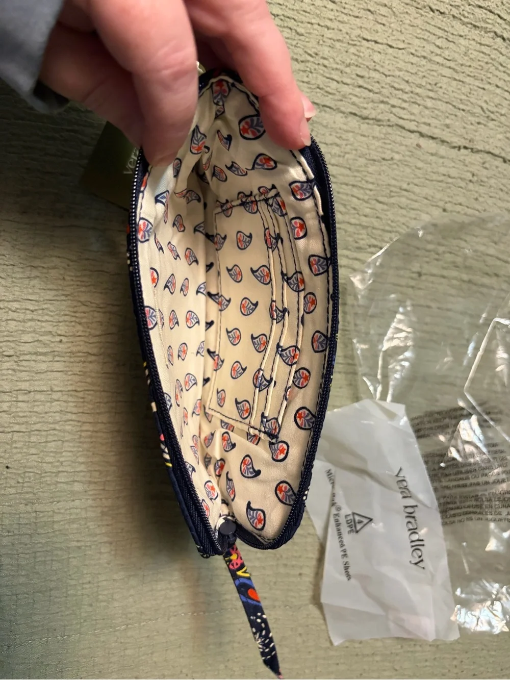 Vera Bradley Navy Starry Paisley Wristlet Phone Pouch